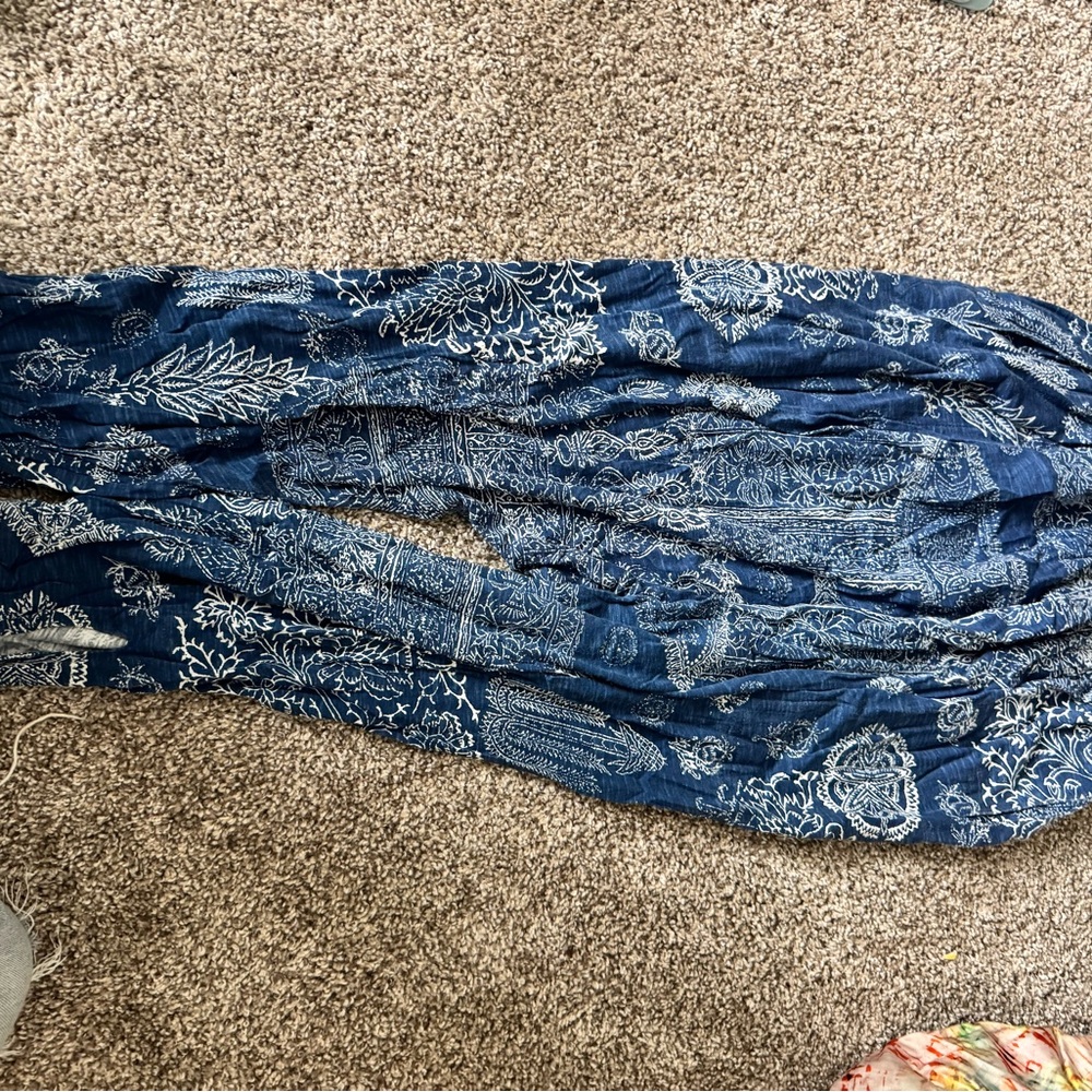Free People Blue Wide Leg Pants
